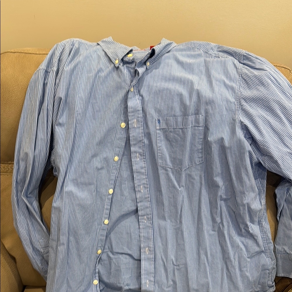 Izod Blue Casual Button Down Shirt